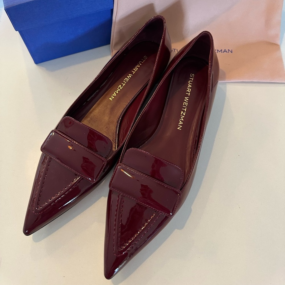 Stuart Weitzman Sovinnie Flats - Rosewood Burgundy color Size 9.5